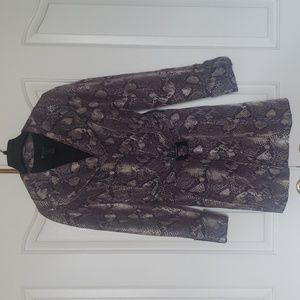 Snake Print Inc. Classy Belted Trench Coat Sz Small